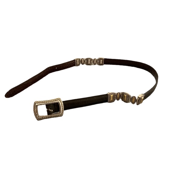 Women’s—Brighton Reversible Black And Brown Belt. Silver Detailing And Buckle. - Picture 7 of 13